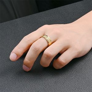 Européen et américain nouveau titane acier hommes anneau mode tempérament affaires Style Couple anneau main bijoux Simple