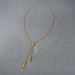Europese en Amerikaanse persoonlijkheid gouden lange spiraalpatroon slang hoofd hanger ketting trendy niche-ontwerp verstelbare trui keten voor vrouwen gratis verzending