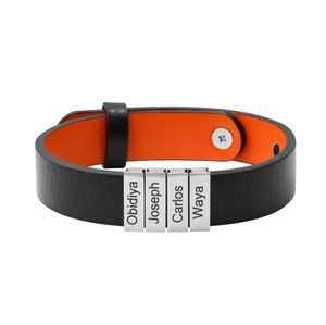 Bracelet simple en cuir pour hommes d'affaires rétro européen et américain, bracelet de lettrage pour hommes, nouveau bracelet en cuir personnalisé avec lettres