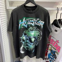 Tee Hellstar européen et américain Retro Hellstar Helstar Future People Lavage Old Short à manches T-shirt Brand Trendy