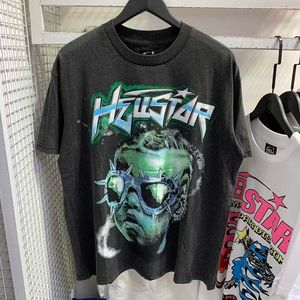Europese en Amerikaanse retro hellstar T-stuk Hellstar Future People Wash Old Short Sleeved T-shirt trendy merk