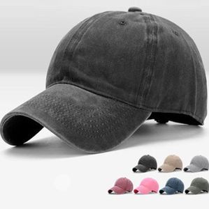 Europese en Amerikaanse lente ands Autumn Baseball Cap Summer Outdoor Pure Color Hat gewassen om oude cowboyhoeden DB784 te maken