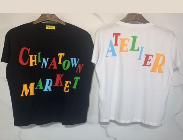 Tide de la marea callejera europea Market Chinatown Mercado Shortleved Tshirt Designer Series Treedimensional Foam Impres. US 205091672