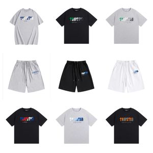 T-shirt européen et américain de la marque de mode Trapstar jersey shirt trapstars tracksuit No. 22 letter gradient blue T-shirt loose sports casual short sleeve summer