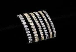 Bracelets de tennis européens et américains Hiphop Tide plaqué or 14 carats Zirconmicroencased 3mm 4mm 5mm bracelet9740158