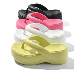 Europese en Amerikaanse dikke zolen vergroten het gevoel van stappen op uitwerpselen, Eva Clip Feet, Hoge Heels, Herringband -slippers voor vrouwen, Summer Dragen Beach Sandals03