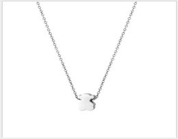 Collier ours en acier titane européen et américain bijoux en acier inoxydable femme collier pendentif animal ours mignon10466287415