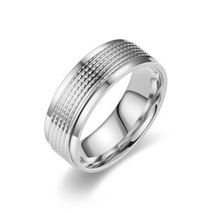 Europese en Amerikaanse Titanium Stalen Heren Ring Mode Temperament Zakelijke Stijl Paar Ring Hand Sieraden
