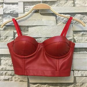 Corset rouge en cuir à vent européen et américain, veste de ceinture licou sexy, dos nu avec poitrine extensible, corset enveloppé Wai2695