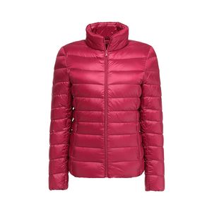 Dameskleding Bovenkleding Jassen Down Parka Winter licht en dunne jas Womens korte stand-up kraag slank