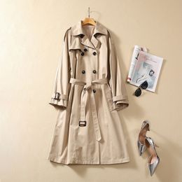 Vêtements européens et américains pour femmes, trench-coat à manches longues, col de costume, double boutonnage, à la mode, nouvelle collection automne 2023