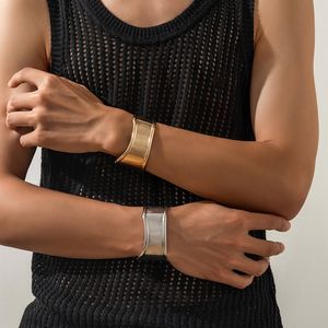 Brazalete de metal geométrico para mujeres europeas y americanas, moda para hombres, hip-hop, moda personalizada, pulseras de apertura ajustable, joyería versátil punk para parejas