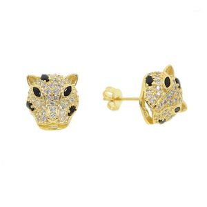 Stud européen et américain Style de mode Boucles d'oreilles Tête de léopard Bijoux en métal pour femmes1