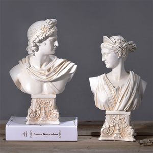 Europese Anna Apollo gips hoofd figuur kunst sculptuur decor retro figurine personage hartenstoel standbeeld home ornament r5252 T200619