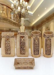 Ensemble de salle de bain européen porte-brosse à dents, distributeur de porte-savon, bouteille à pression, accessoires de salle de bain romaine, cinq artisanats Kits1832308