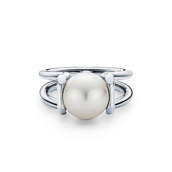 Anillo de perlas de moda de la marca europea anillo de perlas anillo de perlas vintage anillos para la fiesta de boda joyería de joyería 6-8 296Q