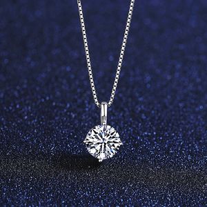Marque européenne Mosan diamant S Sier pendentif tempérament Noble femmes clavicule boîte chaîne collier bijoux accessoires