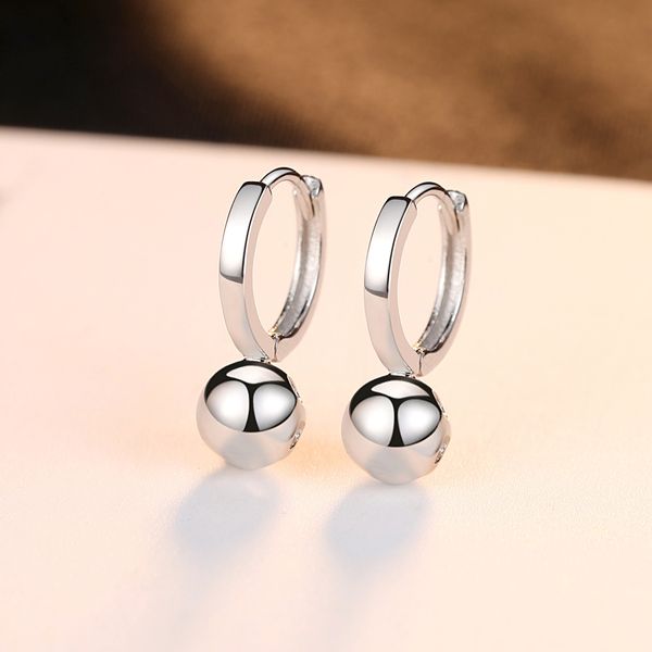 Marque européenne Super étincelant miroir petite boule boucles d'oreilles femmes mode luxe S925 boucles d'oreilles en argent charmante femme boucles d'oreilles fête de mariage bijoux haut de gamme