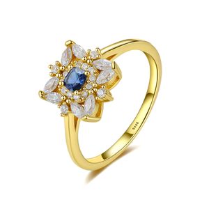 Europese merk vintage saffier vergulde 18k gouden ring dames zirkoon S925 sterling zilveren ring sieraden voor dames bruiloft feest Valentijnsdag jubileum cadeau SPC