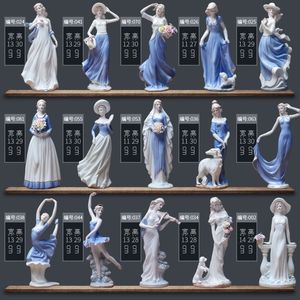 EUROPEO CERÁMICA BELLEGE FIGURINA HOGAR MUEBLES DE ESCRUPARIO DE MENOR DESCRIPCIONES Decoración Dama occidental Chicas porcelana Ornamento de artesanía Wed T200331