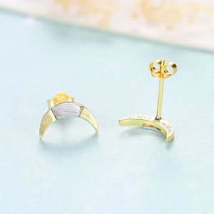 Pendientes de plata de ley s925 de marca de lujo con forma de luna curvada para mujer con encanto europeo, pendientes para fiesta de boda, joyería de alta gama, regalo de recuerdo