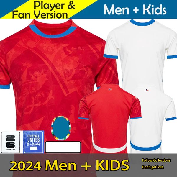 Coupe d'Europe 2024 2025 Jerseys de football de la République tchèque 24 25 nedved Novotny Poborsky chytil à la maison