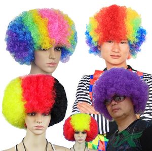 Coupe d'Europe Monde Flags Wigs Fans Party Supplies Explosion Chapeaux de carnaval Festival accessoires costume de gros costume Cosplay Perrues Clown