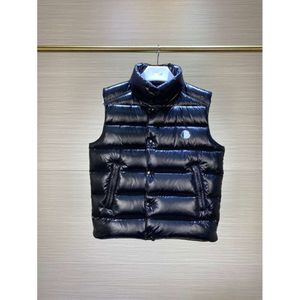 European Down Vest Men S Hooded Short Style Winter Stand Up Up Collar Camisole Jacked Dikke Button Top