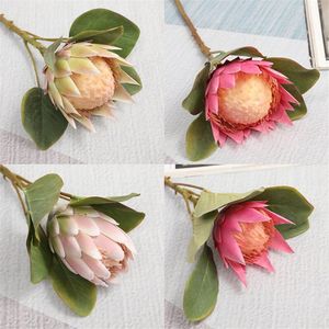 Européen Faux Tige Unique Protea Cynaroides Simulation Proba Fleurs pour Mariage Maison Vitrine Décoratif Fleurs Artificielles