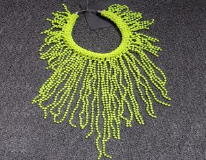 Europese mode neon gele verklaring vrouwen lange kralen chokers ster punk fluorescentie dikke kleedketting kettingen ketting5627146