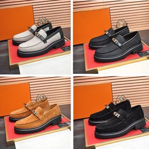 Europese Grand Prix ontwerper Leer Heren zwart Bruin grijs Britse Business Casual Schoenen Vierkant ONTWERPERS Pedaaljurk Trouwschoenen Tide