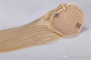 European Hair Remy Cuticle Early Virgin Hair Real # 27 # 613 Rechte Paardenstaart 120G Natuurlijke Kleur Blonde Onverwerkte Haarverlenging