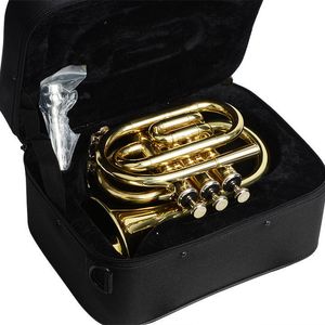 Trompette professionnelle européenne haut de gamme trompette de palme plate trompette de poche mini trompette cornet trois touches petite trompette trois tons