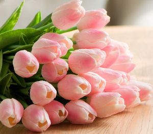 Flores artificiales de tulipán, decoración de boda de PU, simulación de ramo de novia, Flores de tacto Real Para jardín de casa GA79