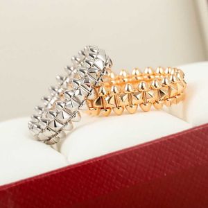 Europese Hot Selling Sieraden 925 Sterling Zilveren Draaibare Klinknagel Ring Damesmode Persoonlijkheid Luxe Merk Paar Gift