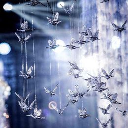 Colibri européen Transparent acrylique oiseau gouttelettes d'eau plafond aérien décoration de la maison el scène décoration de mariage accessoires G237q