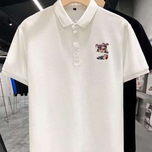 Europese internet beroemdheid niche high-end bedrukt licht luxe heren T-shirt korte mouwen poloshirt heren trendy merk Ruffian knappe kleding heren