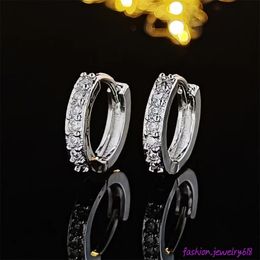 Joyeria européenne 5A blanc zircon cubique cz diamant boucles d'oreilles 925 boucles d'oreilles en argent sterling bijoux design de mode boucles d'oreilles à breloques pour fille cadeau fête