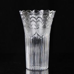 Grand vase européen transparent et créatif en plastique, imitation verre, riche planteur d'eau en bambou, ornements en cristal anti-chute, flower302E