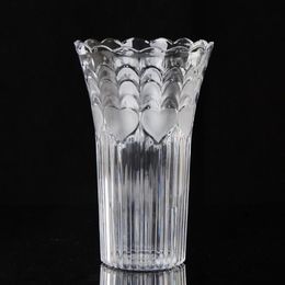 Grand vase européen transparent et créatif en plastique, imitation verre, riche planteur d'eau en bambou, ornements en cristal anti-chute, flower272N