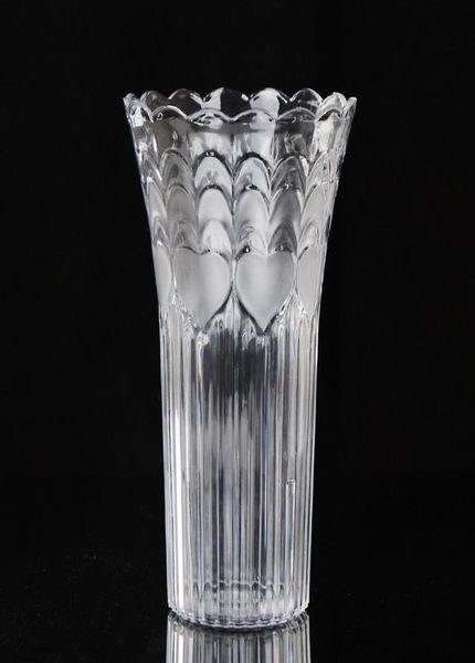 Grand vase européen transparent en plastique et verre imitation créatif, riche planteur d'eau en bambou, ornements en cristal antichute, fleur 2785197