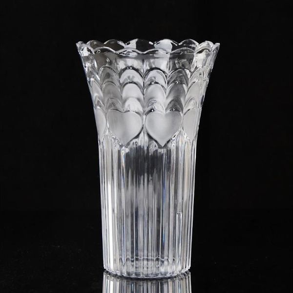 Grand vase européen transparent en plastique et verre imitation créatif, riche planteur d'eau en bambou, ornements en cristal anti-chute, flower319v