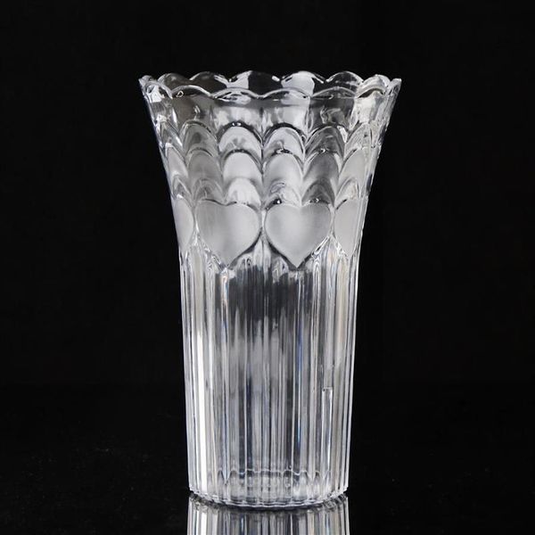 Grand vase européen transparent et créatif en plastique, imitation verre, riche planteur d'eau en bambou, ornements en cristal anti-chute, flower305S