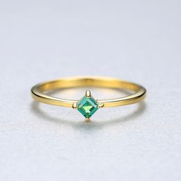 Europees luxemerk Emerald Sterling Silver Ring Dames Vintage Style S925 Silver Ring Vrouwelijk charme Gold Gold Ring Wedding Party Valentijnsdag Gift