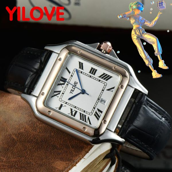 Design de luxe européen hommes montre d'affaires 40mm Quartz mouvement analogique trois aiguilles horloge verre hautement renforcé extérieur étanche montre-bracelet pour hommes