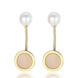 Parel Schelp Oorknopjes S925 Verzilverd 18k Goud Oorbellen Europees Modieus Dames Prachtige oorbellen Sieraden voor Dames Bruiloft Feest Valentijnsdag Geschenk SPC