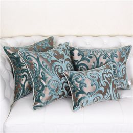 Europese Luxe Kussensloop Blauw Decoratief Sierkussen Cover Couch Chair Kussen Cover Home Decor (niet inclusief vullen) 210315