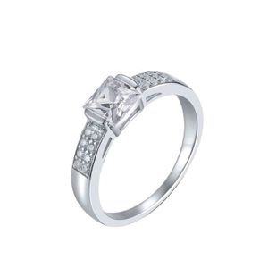 Europese Petite Rings Delicate Sterling Sier Princips Cut Pave Diamond Trendy Engagement Rings