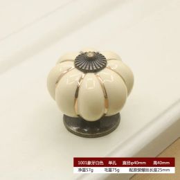 Poigres en céramique de citrouille européennes Boutons de tiroir de 40 mm