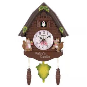 European Resin Quartz Koekoek Wall Clock Bird Time Bell Swing Alarm Watch Decor